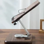 Rotating Lifting Black Walnut Aluminum Alloy Reading Bookshelf Notebook Stand (2)