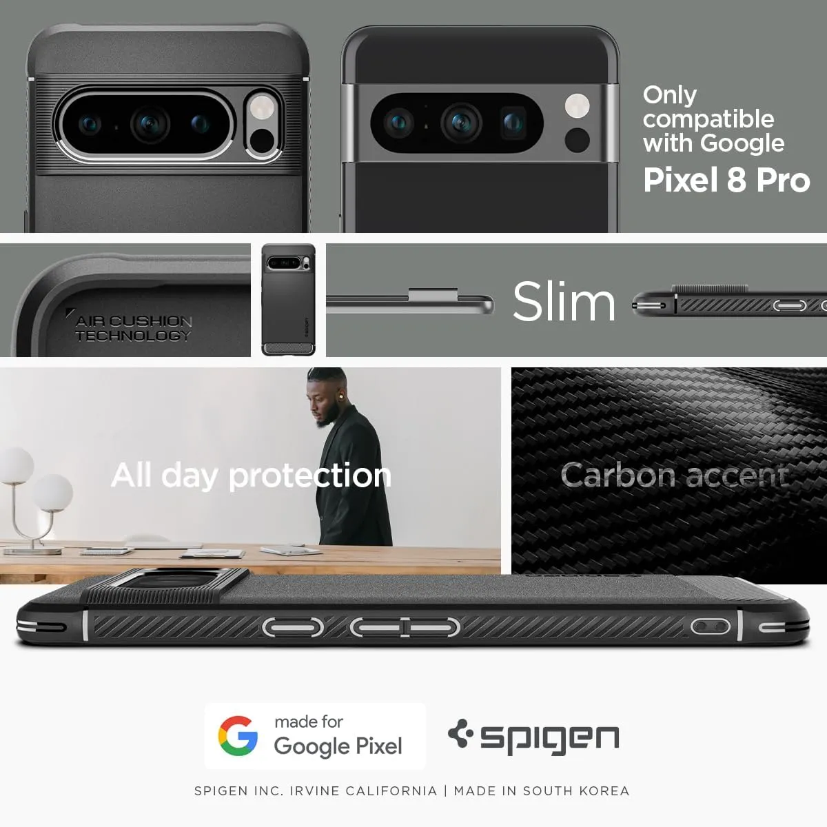 Spigen Rugged Armor Case for Google Pixel 8 Pro