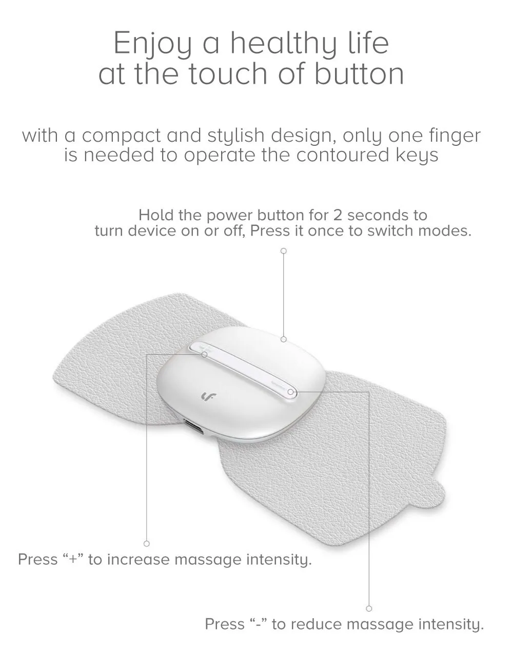 Xiaomi Lefan Magic Touch Sticker Massager Electric Stimulator FullBody Muscle Relax Rechargeable (LR-H006-PURE)