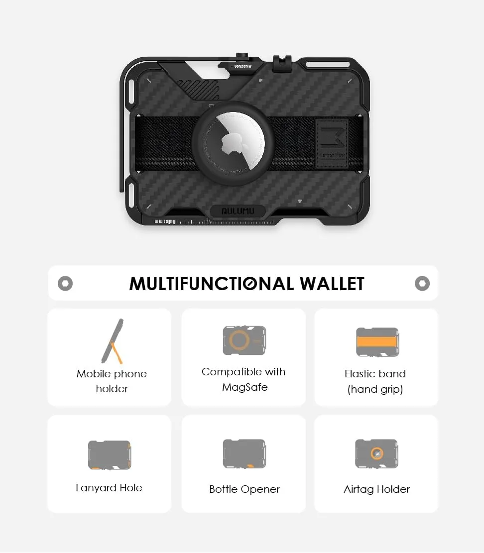 Aulumu G03 Multi-Tool Magnetic Metal MagSafe Wallet