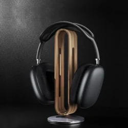 BONERUY P45 Headphone Vertical Stand Aluminum Alloy + Bamboo + Silicone Headset Holder Accessories