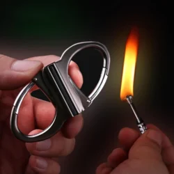 Carabiner Fire Starters Kerosene Oil Flame Lighter with Key Chain