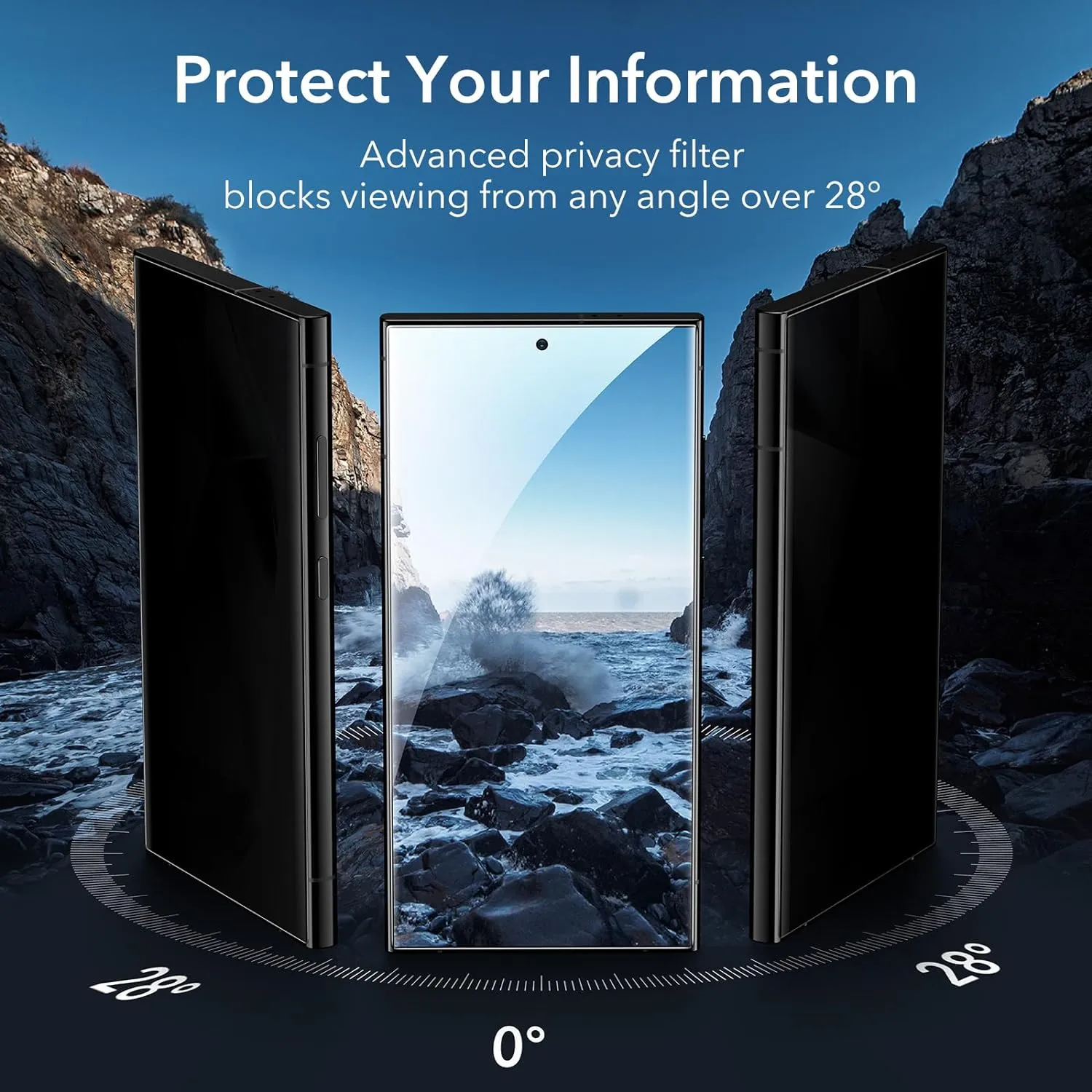 ESR Anti Spy Tempered-Glass Privacy Screen Protector for Galaxy S24 Ultra