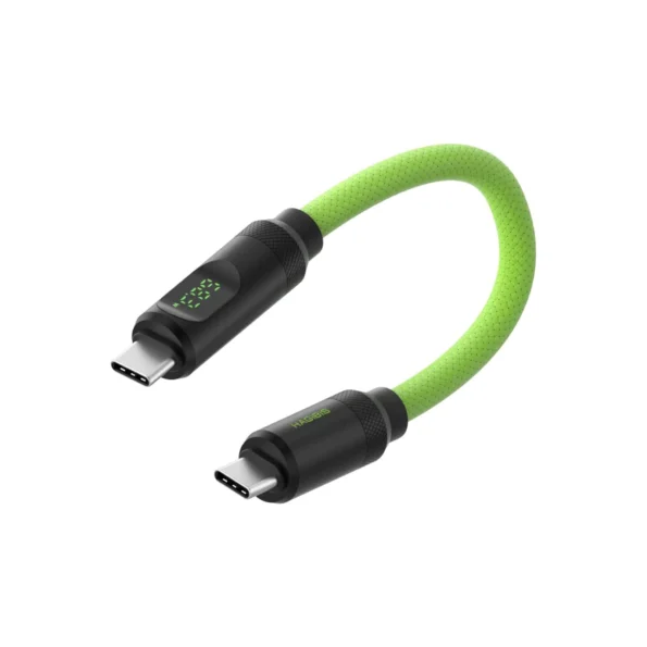 Hagibis 240W USB-C to USB-C Braided Cable 40Gbps USB 4 With LED Display -Green