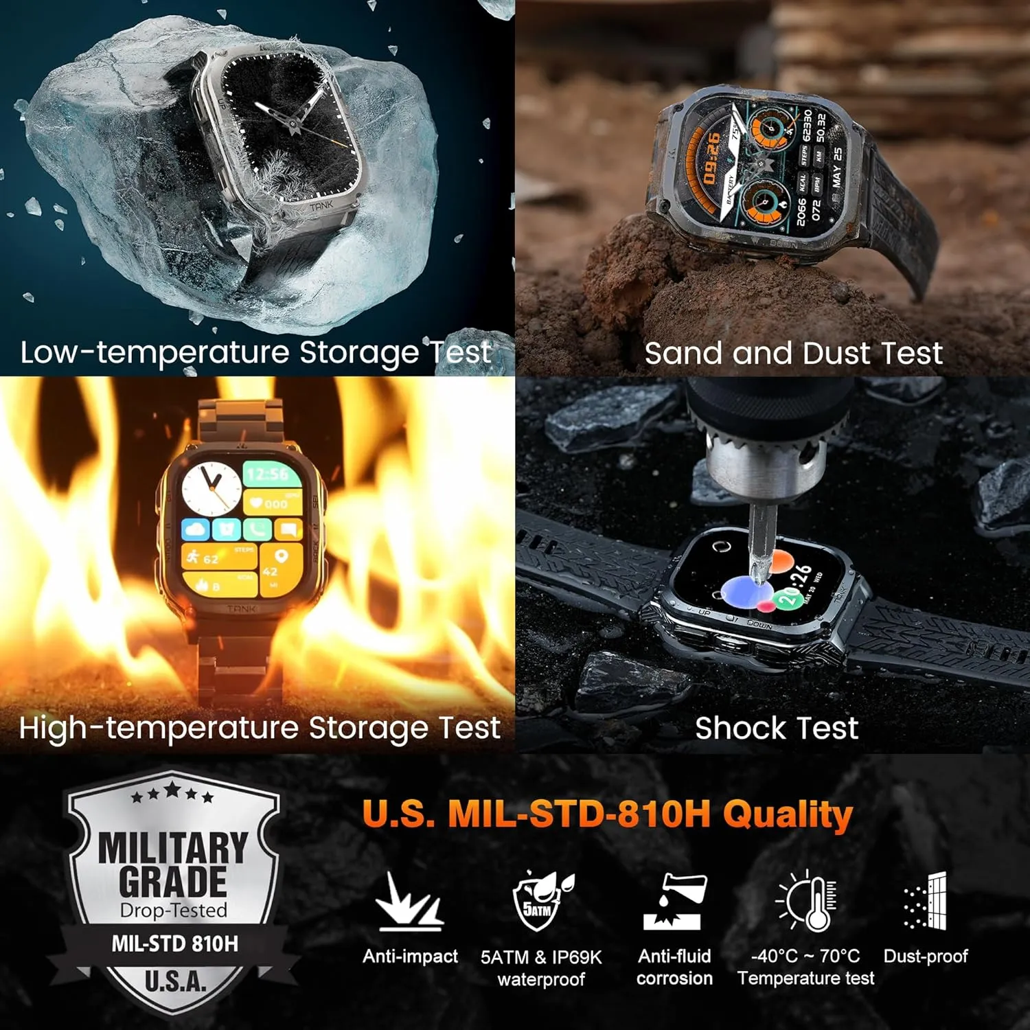 Kospet Tank M3 Ultra Calling Rugged Smart Watch with Dual GPS