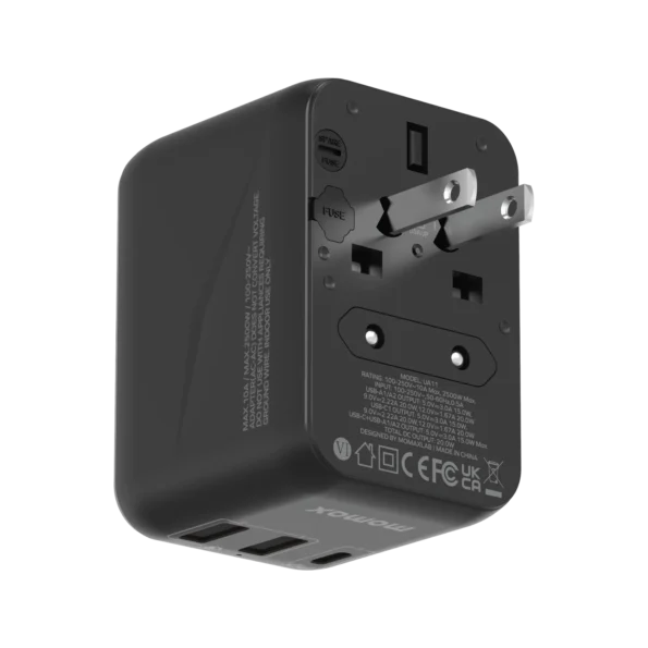 Momax 1-World 20W 3-Port + AC Travel Adapter (UA11)