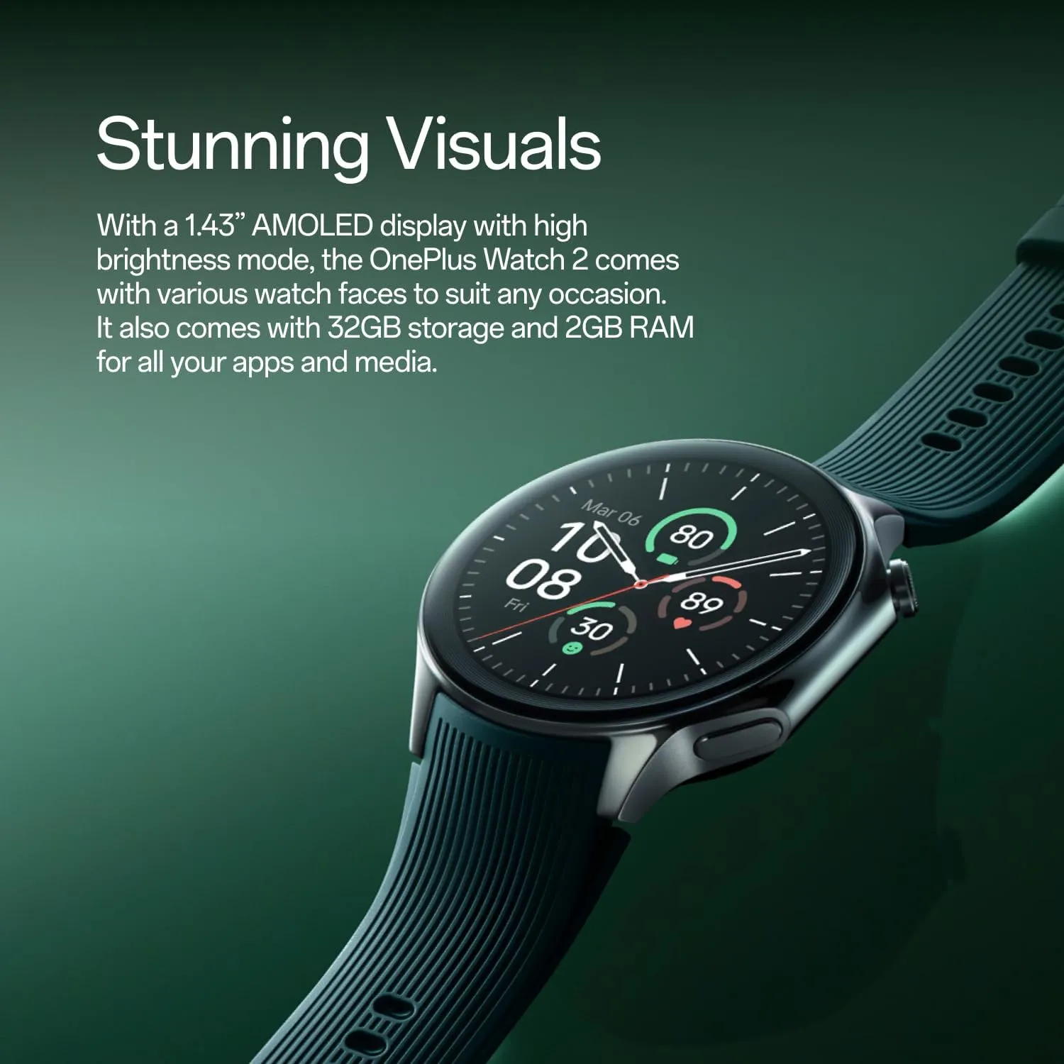 OnePlus Watch 2 AMOLED Display Wear OS by Google