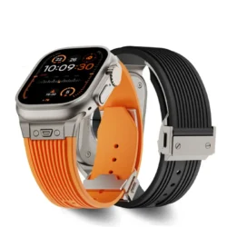 Sleek Luxury Streamlined Silicone Band for iWatch 44 / 45 / 49mm