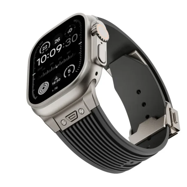 Sleek Luxury Streamlined Silicone Band for iWatch 44 / 45 / 49mm