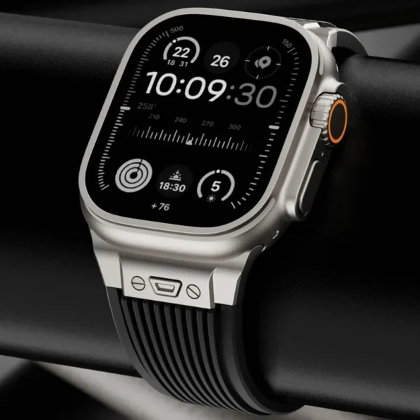 Sleek Luxury Streamlined Silicone Band for iWatch 44 / 45 / 49mm