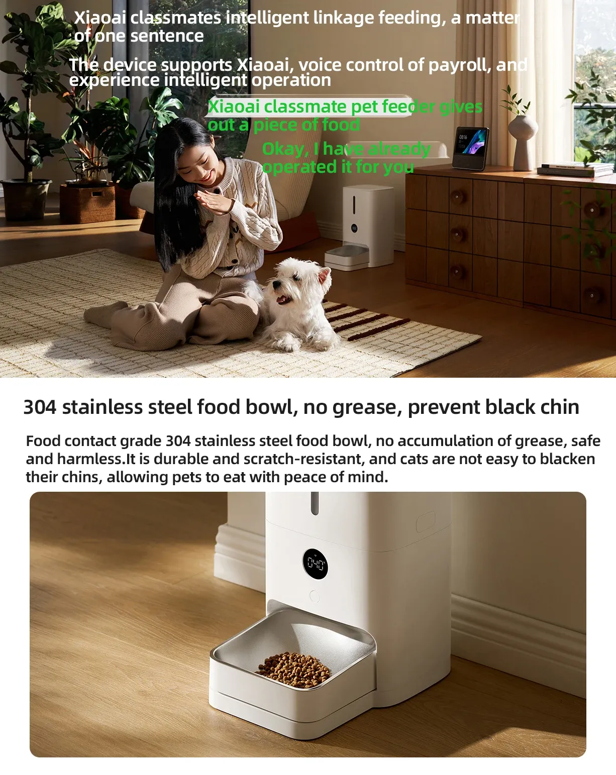 Xiaomi Mijia Smart Pet Feeder 2 HD-Large Screen 5L Works With Mijia APP CN Version (MJWSQ02)