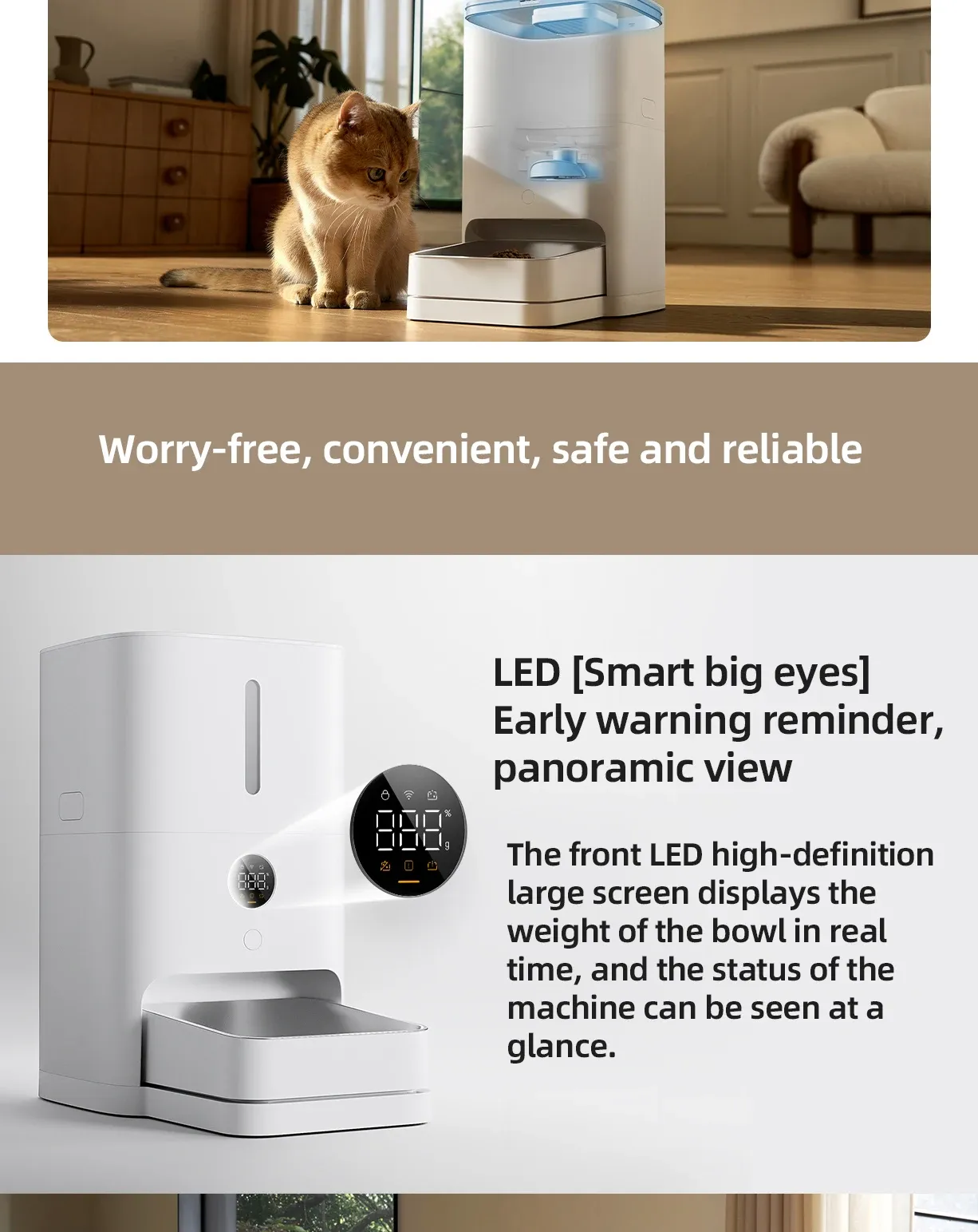 Xiaomi Mijia Smart Pet Feeder 2 HD-Large Screen 5L Works With Mijia APP CN Version (MJWSQ02)