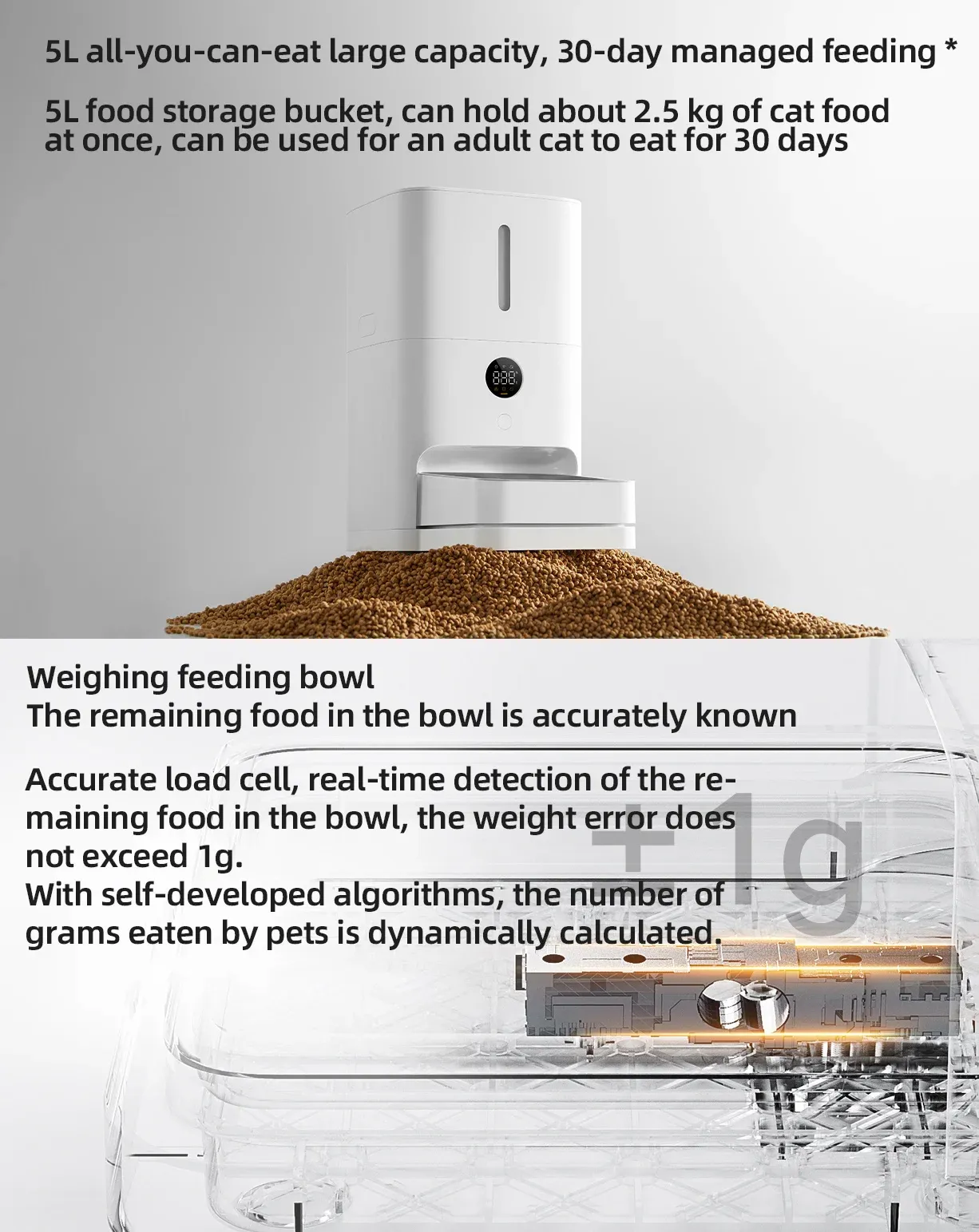 Xiaomi Mijia Smart Pet Feeder 2 HD-Large Screen 5L Works With Mijia APP CN Version (MJWSQ02)