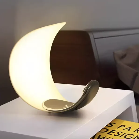 Modern Nordic Designer Creative Half-Moon Shape Dimmable Touch Control Led Desk Reading Table Lamp