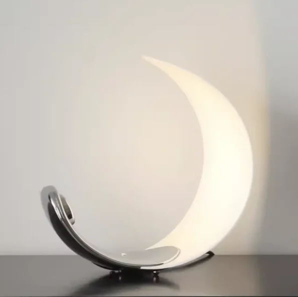 Modern Nordic Designer Creative Half-Moon Shape Dimmable Touch Control Led Desk Reading Table Lamp