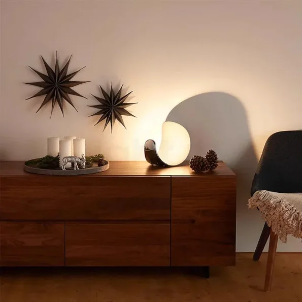 Modern Nordic Designer Creative Half-Moon Shape Dimmable Touch Control Led Desk Reading Table Lamp