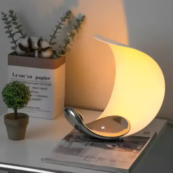 Modern Nordic Designer Creative Half-Moon Shape Dimmable Touch Control Led Desk Reading Table Lamp