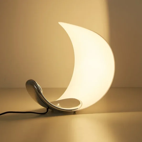 Modern Nordic Designer Creative Half-Moon Shape Dimmable Touch Control Led Desk Reading Table Lamp