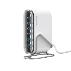 MOMAX 1-Charge Flow+ 120W USB-C and USB-A 6-Port GaN Desktop Charger
