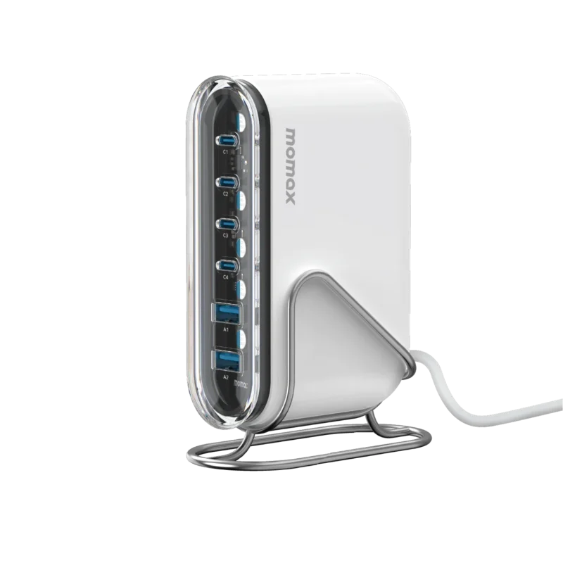 MOMAX 1-Charge Flow+ 120W USB-C and USB-A 6-Port GaN Desktop Charger