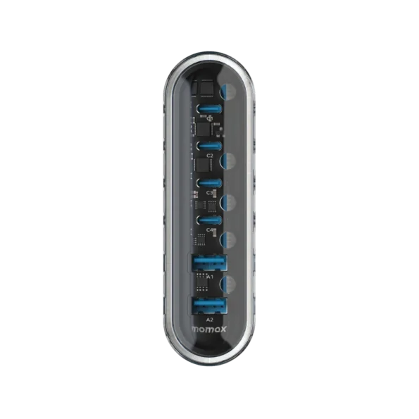 MOMAX 1-Charge Flow+ 120W USB-C and USB-A 6-Port GaN Desktop Charger