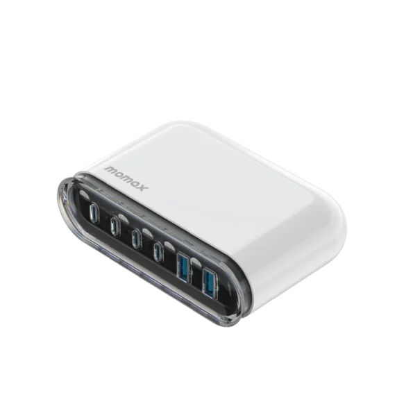 MOMAX 1-Charge Flow+ 120W USB-C and USB-A 6-Port GaN Desktop Charger