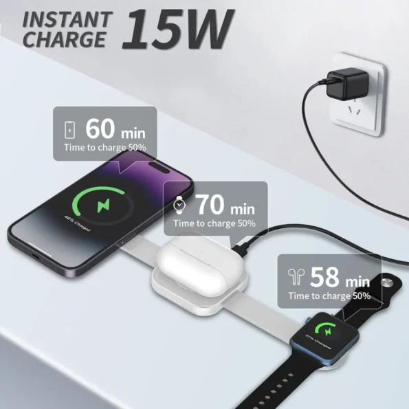 WiWU Wi-W031 Planeta Trio 3 in 1 15W Wireless Charger