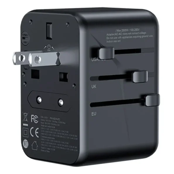 XDCH-072 65W 5 USB Ports Universal Travel Adapter (Black)