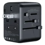 XUNDD XDCH-069 20W 3 USB Ports Universal Travel Adapter (Black)