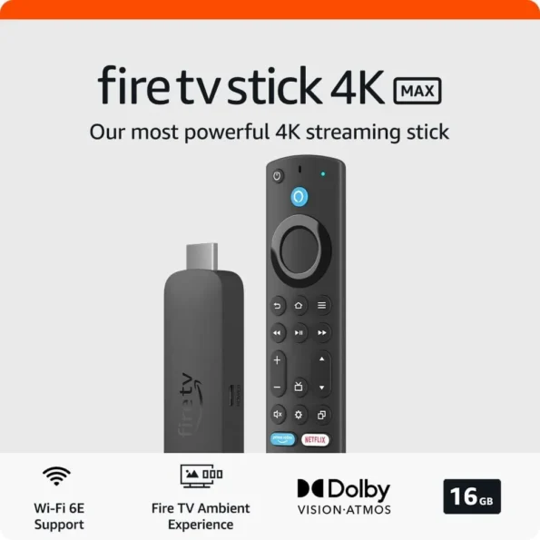 Amazon Fire TV Stick 4K Max 16GB Wi-Fi 6E 2nd Gen Global Version Streaming Device