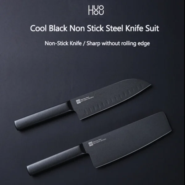 Xiaomi Huohou Cool Black Non-Stick Stainless Steel Knife Set 2-Piece