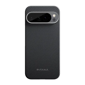 PItaka Classic Ultra-Slim Case for Google Pixel 9 / 9 Pro / 9 Pro XL -600D Black/Grey (Twill)