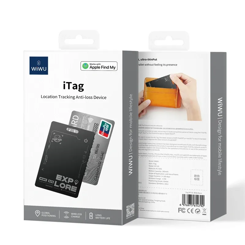 WiWU iTag WT-03 Easy to Find Card Tracker (Support Apple Find My Anti-lost)