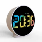 Aierwill N16 Round Alarm Clock with Snooze Calendar 12/24H Week Digital LED Table Clock