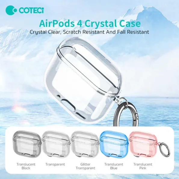 COTECi Soft Shell Scratch Resistant Crystal Case for AirPods 4 (MS-018)