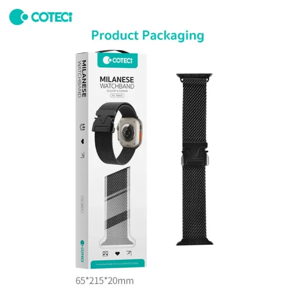 COTECi Stainless Steel Milanese Watch Strap for iWatch 49mm / 45mm (W136)