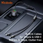 Mcdodo PD 120W 4-in-1 PPS Fast Car Charger with Retractable Cable 1.2M (CC-037)2