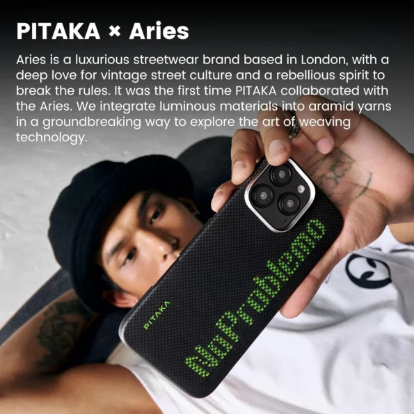 Pitaka Aries Tactile Woven Case for iPhone 16 Pro / 16 Pro Max -NoProblemo