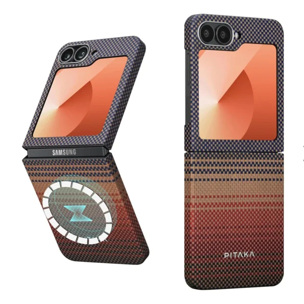 Pitaka MagEZ Case 5 Tactile Woven Case for Galaxy Z Flip6 -Sunset 1500D