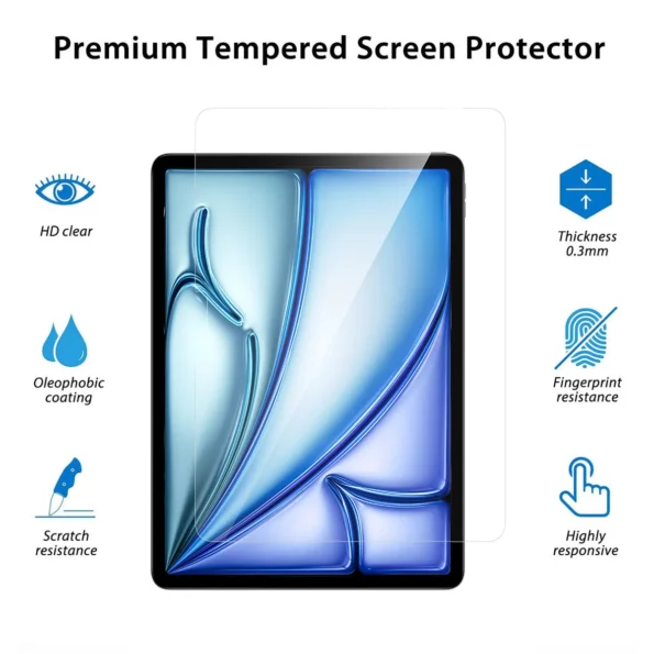 Screen Guard 9H Hardness Ultra HD Anti Scratch Tempered Glass for iPad Air 11 inch (2024) Air 6