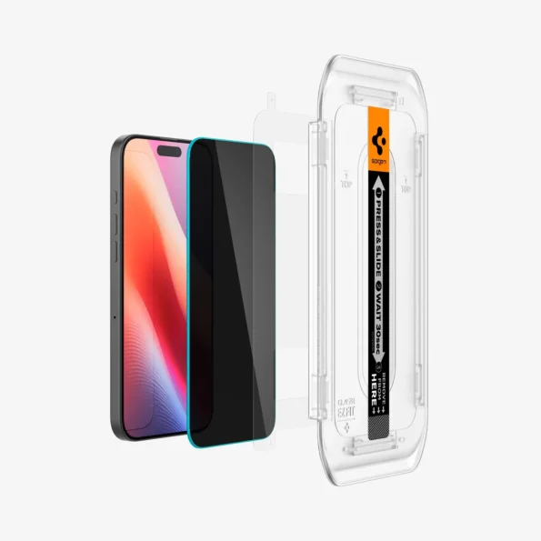 Spigen GLAS.tR EZ Fit Privacy Screen Protector for iPhone 16 Pro / 16 Pro Max (2 Pack)