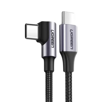 Ugreen PD60W USB-C to USB-C Elbow Braided Cable -1m/2m US255 (50123/50125)