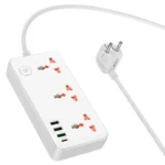 hoco AC8A Storm 3-position Socket Power Strip with PD30W+3USB Ports 1.5M (EU Plug)