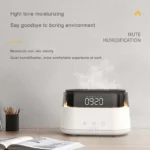 1Elegant Alarm Clock Aroma Oil Diffuser Flame Humidifier with Timer Function Flame Night Light1