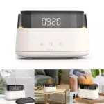 1Elegant Alarm Clock Aroma Oil Diffuser Flame Humidifier with Timer Function Flame Night Light1