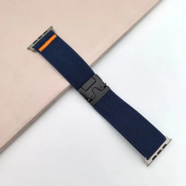 Luxury Elastic Fabric Nylon Loop Watch Strap for iWatch 45 / 46 / 49mm