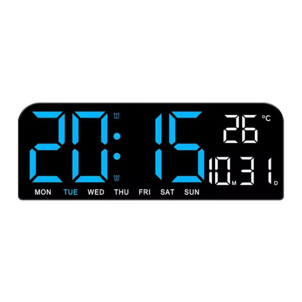 Large Screen LED Digital Bedside Alarm Clock With Temperature Calendar Electronic Table Date Display Home Decor